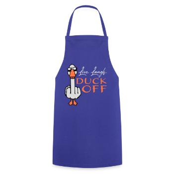 Goose Live Laugh Duck Off Sunglasses Middle Finger - Cooking Apron - royal blue - Front - AI Model Male 185 dark (185cm)