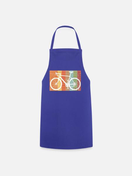 Retro Fahrrad Mountain Bike Silhouette - Kochschürze - Royalblau