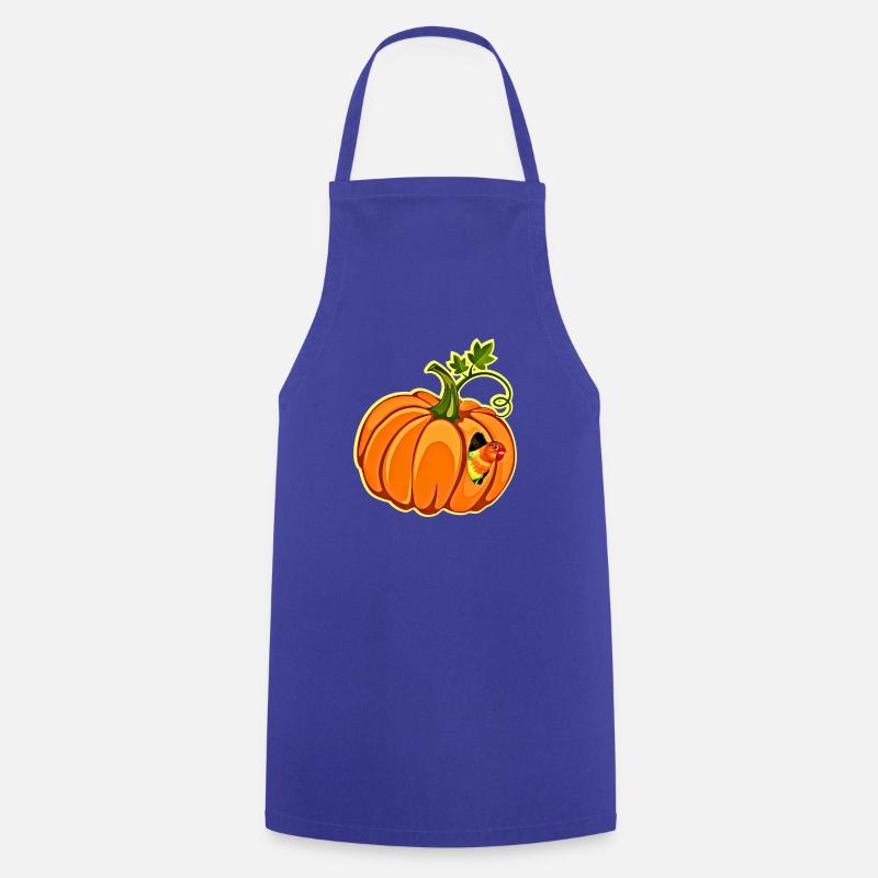 Pumpkin Parrot Whimsy - Cooking Apron - royal blue