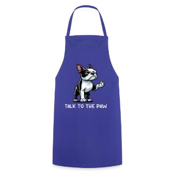 Talk to the Paw Boston Boston terrier Bostie Bosti - Cooking Apron - royal blue - Front - AI Model Male 185 dark (185cm)