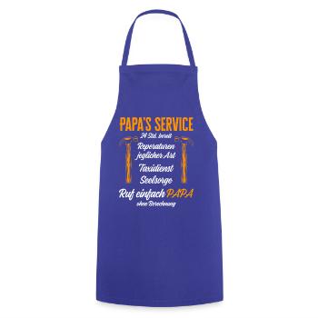 Dad's Service Repairs 24h / Funny Humor - Cooking Apron - royal blue - Front - AI Model Male 185 dark (185cm)