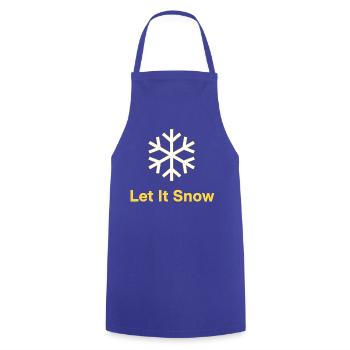 Flocon de neige doré - Laissez-le neiger - Tablier de cuisine - bleu royal - Devant - AI Model Male 185 dark (185cm)
