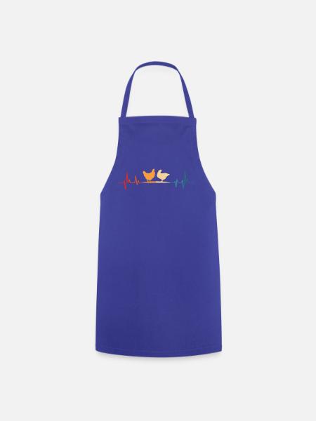 Chicken Retro Heartbeat Chickens - Kochschürze - Royalblau