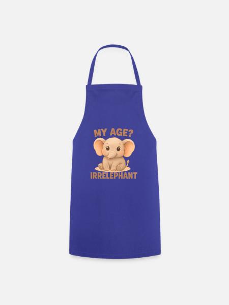 Elefanten Humor – My Age Irrelephant - Kochschürze - Royalblau