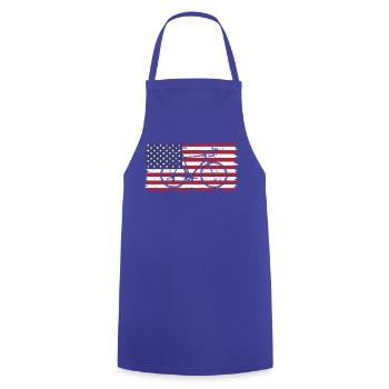 Cycling USA - Cooking Apron - royal blue - Front - AI Model Male 185 dark (185cm)