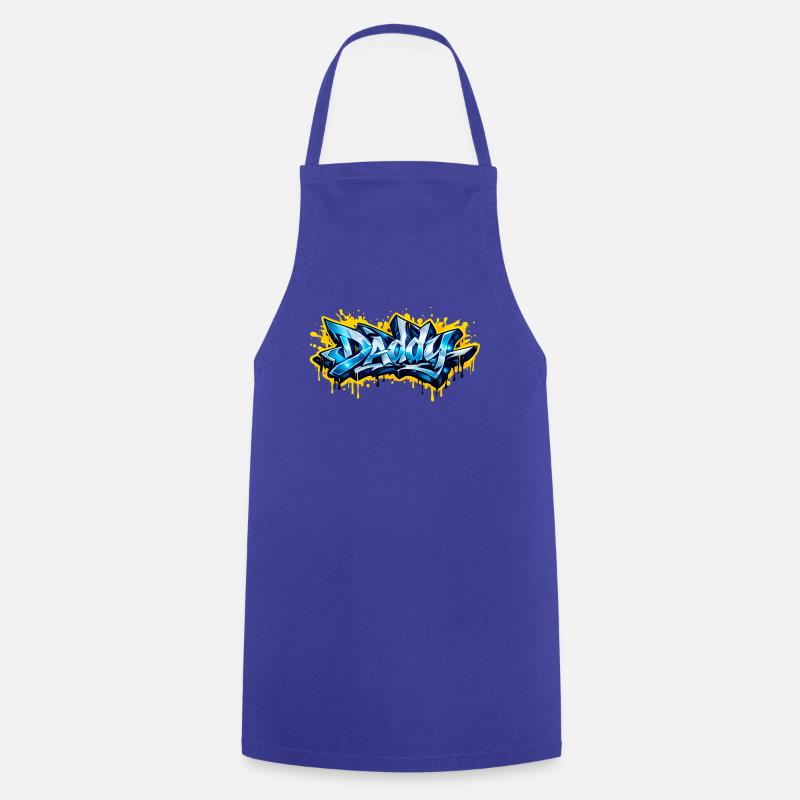 DADDY GRAFFITI NAME FOR PERFECT GIFT PRINTABLE - Cooking Apron - royal blue