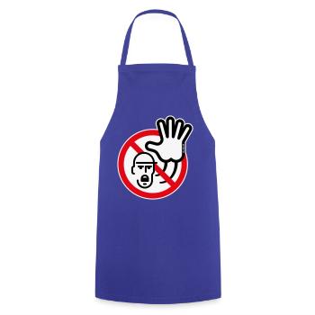Warning Sign / Warning / Prohibition (Symbol / 3C) - Cooking Apron - royal blue - Front - AI Model Male 185 dark (185cm)