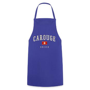 Carouge Suisse Vintage Logo - Tablier de cuisine - bleu royal - Devant - AI Model Male 185 dark (185cm)