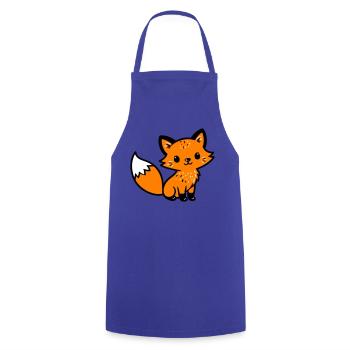 Fuchs Niedlich Comic - Kochschürze - Royalblau - Vorne - AI Model Male 185 dark (185cm)