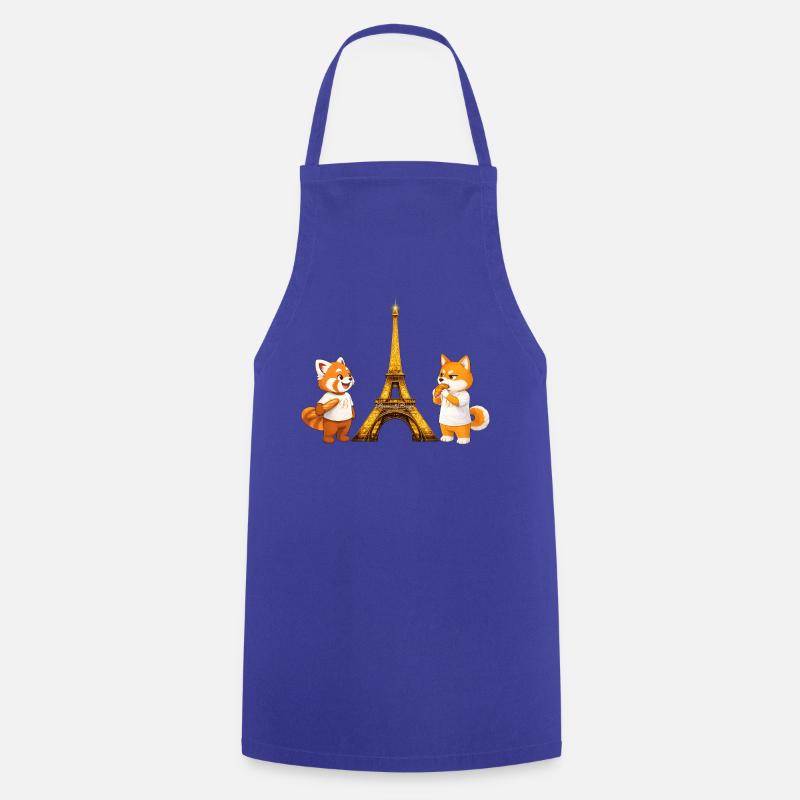 Lazy & Grumpy in Paris - Cooking Apron - royal blue