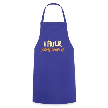 I_rule_2 - Kochschürze - Royalblau - Vorne - AI Model Male 185 dark (185cm)