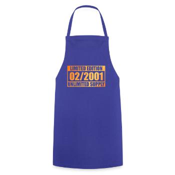 25th Anniversary Limited Edition - ꝏ Supply 02/2001 - Cooking Apron - royal blue - Front - AI Model Male 185 dark (185cm)