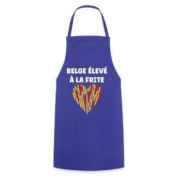 Belge Amoureux des Frites Coeur - Tablier de cuisine - bleu royal - Devant - AI Model Male 185 dark (185cm)