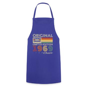 1969 Vintage Rétro Cadeau D'anniversaire - Tablier de cuisine - bleu royal - Devant - AI Model Male 185 dark (185cm)