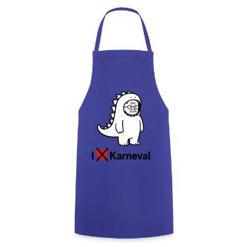 Karnevalsmuffel - Kochschürze - Royalblau - Vorne - AI Model Male 185 dark (185cm)