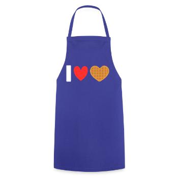 Ich liebe Waffelherz-Waffel-Frühstück - Kochschürze - Royalblau - Vorne - AI Model Male 185 dark (185cm)