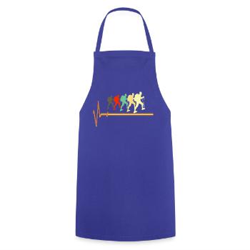 Retro-Wander-Heartbeat-Puls-Silhouette - Kochschürze - Royalblau - Vorne - AI Model Male 185 dark (185cm)