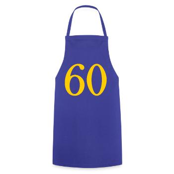 60. 60 JAHRE. 60-JÄHRIGES JUBILÄUM. 60. GEBURTSTAG. - Kochschürze - Royalblau - Vorne - AI Model Male 185 dark (185cm)