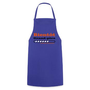 bientôt grand père  - Tablier de cuisine - bleu royal - Devant - AI Model Male 185 dark (185cm)