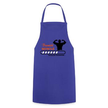 soon to be muscular - Cooking Apron - royal blue - Front - AI Model Male 185 dark (185cm)