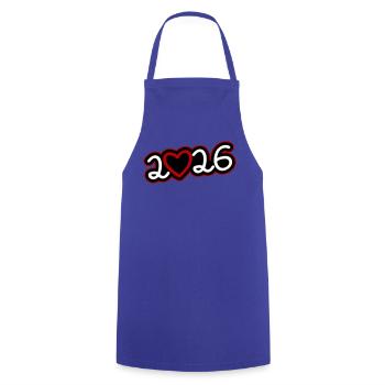 2026 Heart - Cooking Apron - royal blue - Front - AI Model Male 185 dark (185cm)