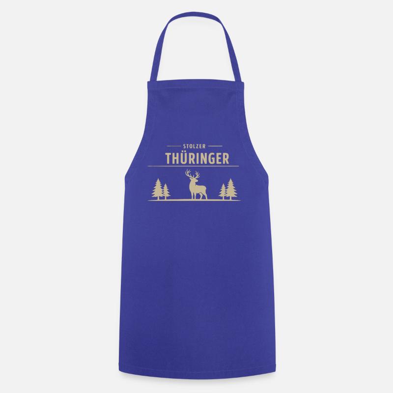 Stolzer Thüringer – Wald & Hirsch Design - Kochschürze - Royalblau