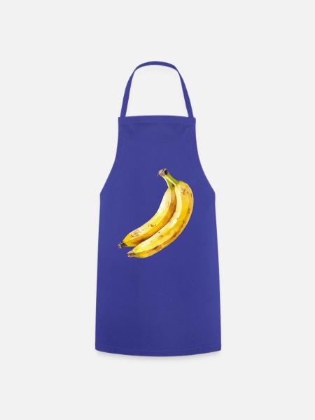 Banane Aquarell - Kochschürze - Royalblau
