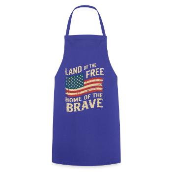 Terre de la Liberté - Drapeau vintage des États-Unis - Tablier de cuisine - bleu royal - Devant - AI Model Male 185 dark (185cm)