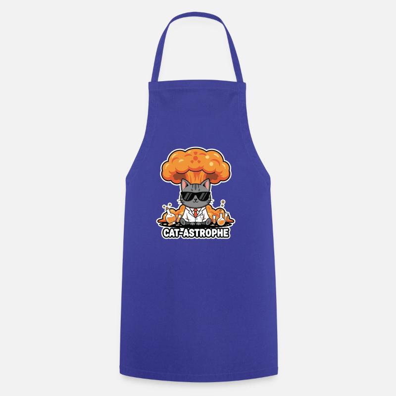 Cat Astrophe Labcoat - Cooking Apron - royal blue