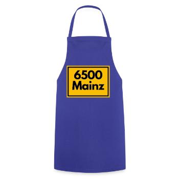 ANCIEN CODE POSTAL RETRO 6500 MAINZ MEEENZ - Tablier de cuisine - bleu royal - Devant - AI Model Male 185 dark (185cm)