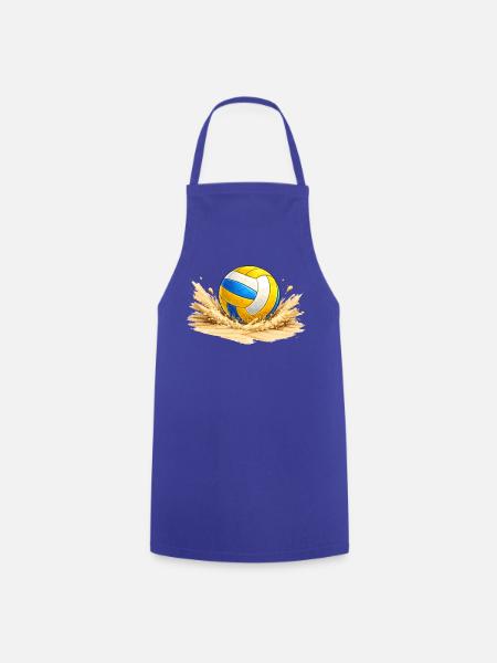 Volleyball im Sand am Strand - Kochschürze - Royalblau