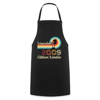 Legendary 2009, Limited Edition - Cooking Apron - black - Front - AI Model Male 185 dark (185cm)