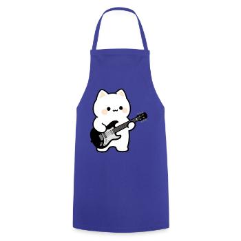 Kawaii Katze mit E-Gitarre - Kochschürze - Royalblau - Vorne - AI Model Male 185 dark (185cm)