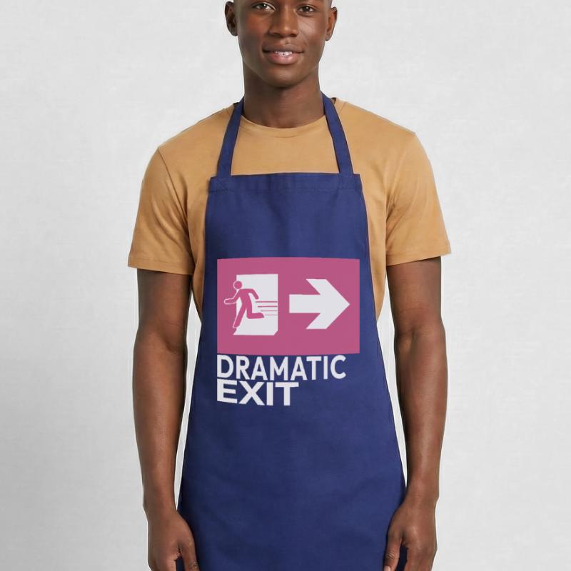 Dramatic Exit Funny Statement Minimal Graphic Cooking Apron