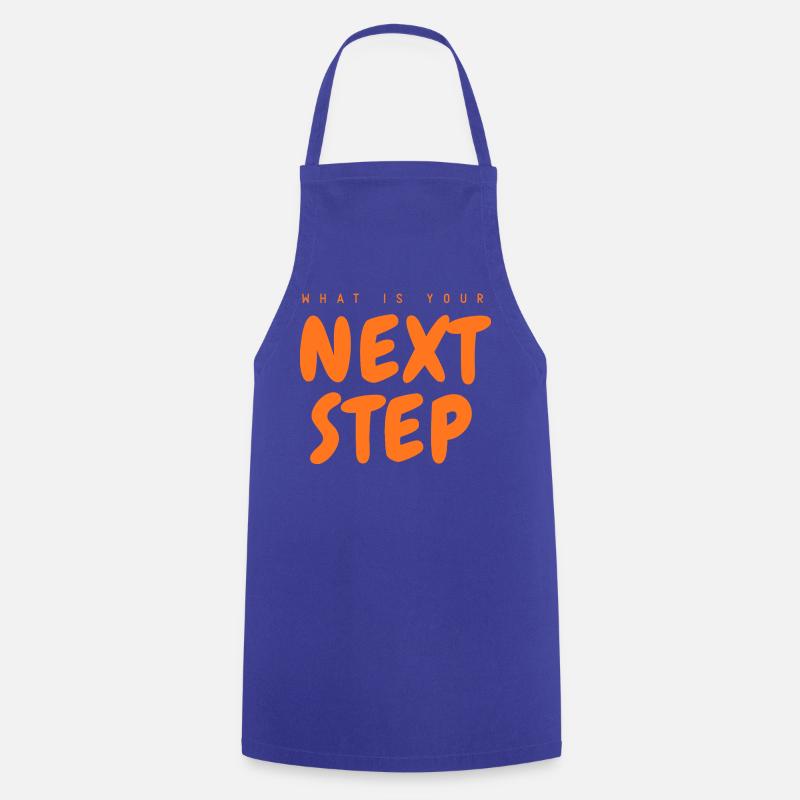 Next Step Orange Font, Next Step - Cooking Apron - royal blue