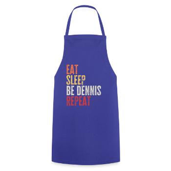Eat Sleep Be Dennis Repeat Retro Name - Cooking Apron - royal blue - Front - AI Model Male 185 dark (185cm)