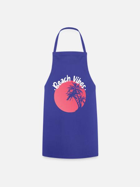 Beach Vibes Palm Sunset Design - Kochschürze - Royalblau