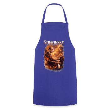 Stravinsky Piano Fire - Cooking Apron - royal blue - Front - AI Model Male 185 dark (185cm)