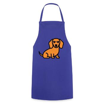 Dackel Hund Braun Comic - Kochschürze - Royalblau - Vorne - AI Model Male 185 dark (185cm)