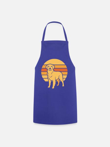 Hund Retro Sunset Flat Icon - Kochschürze - Royalblau