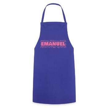 Idée cadeau Emanuel - Tablier de cuisine - bleu royal - Devant - AI Model Male 185 dark (185cm)