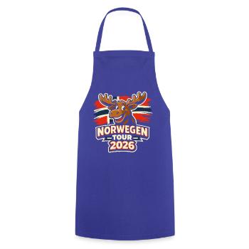 Norwegen 2026 Geschenk Urlaub Fjord - Kochschürze - Royalblau - Vorne - AI Model Male 185 dark (185cm)