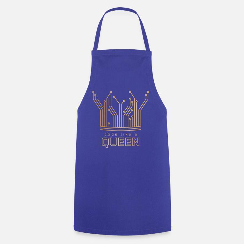 Code comme une reine - Tablier de cuisine - bleu royal