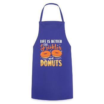 Restauration rapide en donuts - Tablier de cuisine - bleu royal - Devant - AI Model Male 185 dark (185cm)
