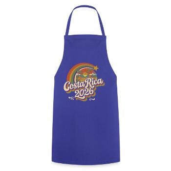 Costa Rica 2026 Retro Sunset - Cooking Apron - royal blue - Front - AI Model Male 185 dark (185cm)