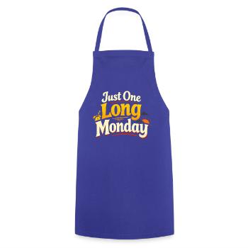 Sarcasme – Just a Long Monday – Funny Men - Tablier de cuisine - bleu royal - Devant - AI Model Male 185 dark (185cm)