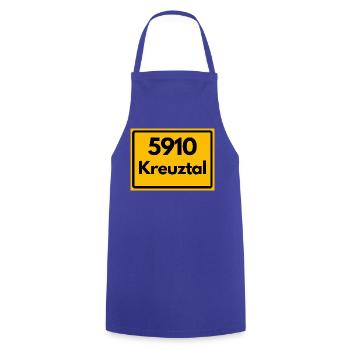 ALTE POSTLEITZAHL PLZ RETRO 5910 KREUZTAL - Kochschürze - Royalblau - Vorne - AI Model Male 185 dark (185cm)