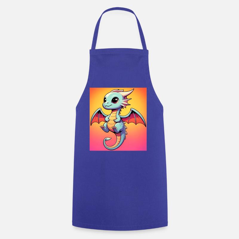 dragon - Tablier de cuisine - bleu royal
