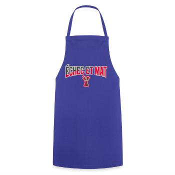 Logo Échec et Mat Rouge Roi Noir en Difficulté - Tablier de cuisine - bleu royal - Devant - AI Model Male 185 dark (185cm)
