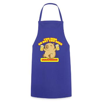 Zwei Bier oder nicht zwei Bier – Shakesbeer – Capybara - Kochschürze - Royalblau - Vorne - AI Model Male 185 dark (185cm)